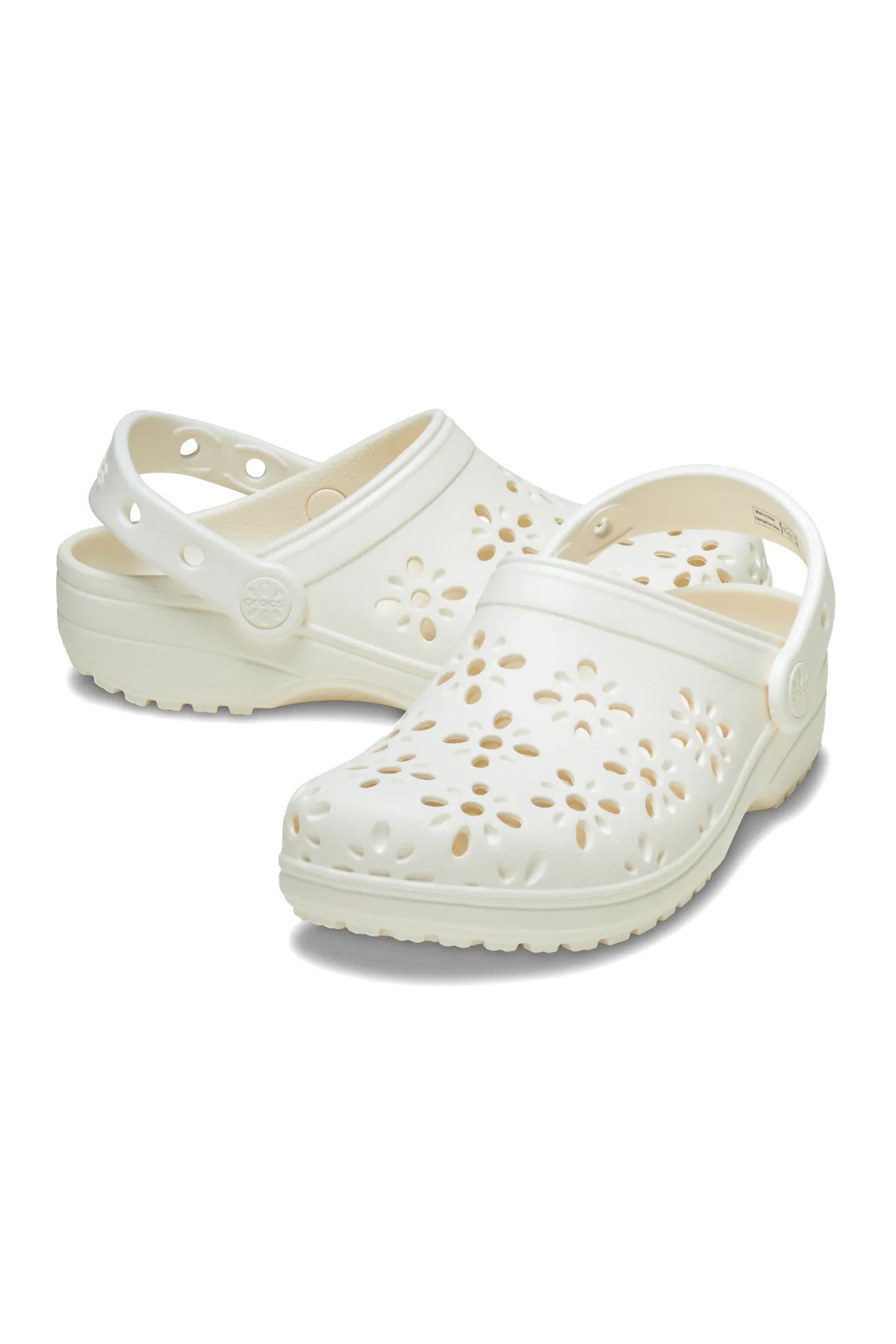 Crocs Classic Floral Cut Unisex Terlik 210927-0WV Beyaz