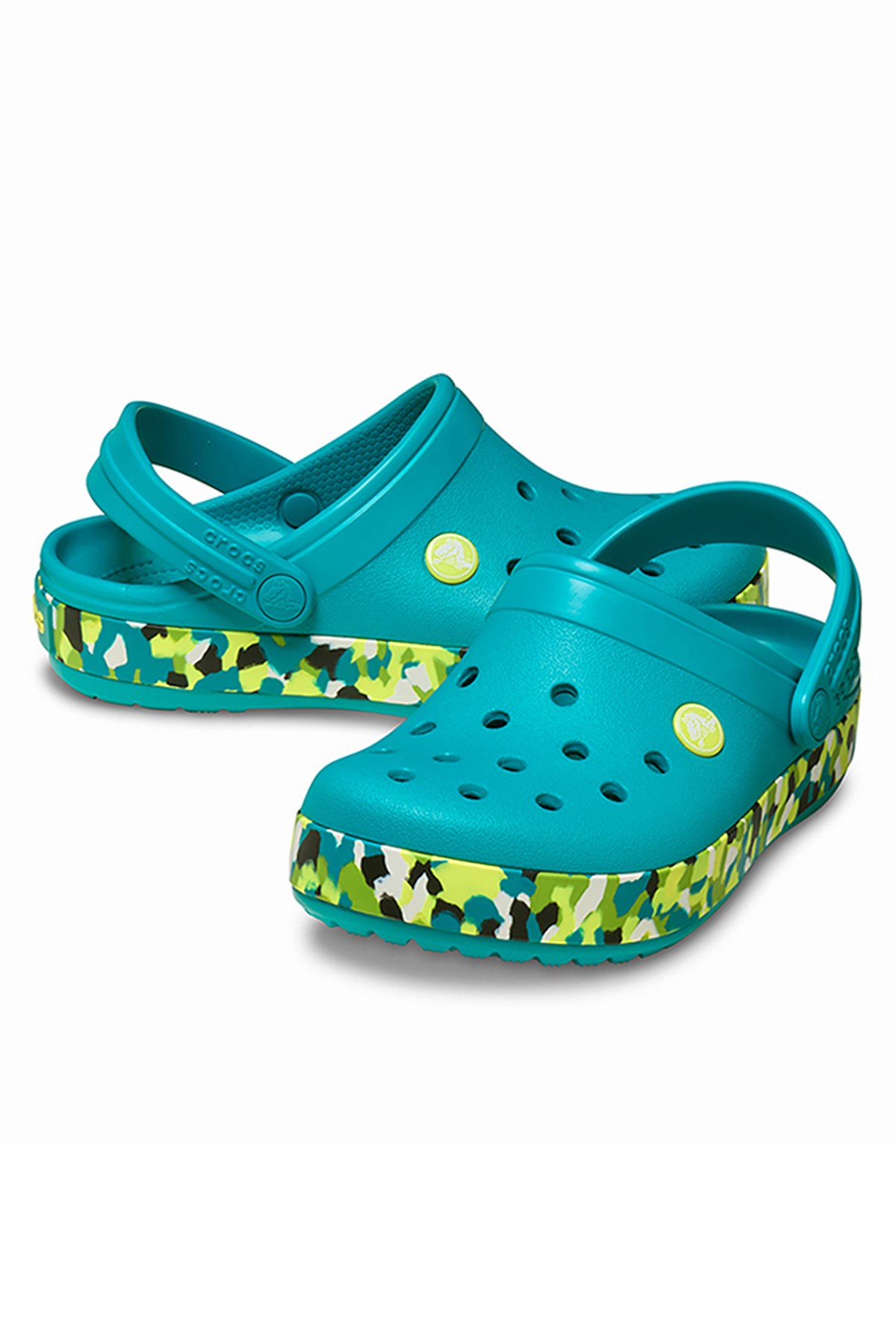 Crocs Crocband Glow Confetti Çocuk Terlik 212523-3BU Yeşil
