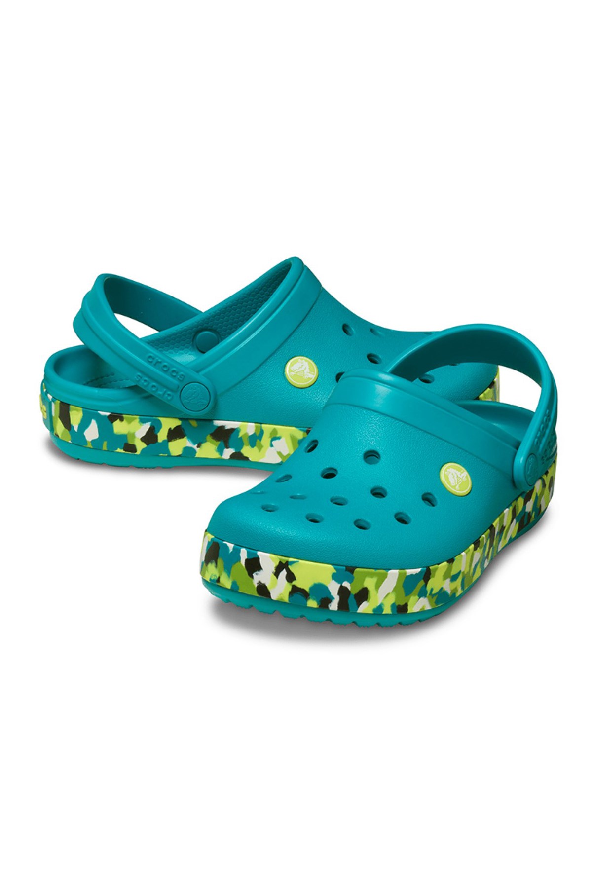 Crocs Crocband Glow Confetti Çocuk Terlik 212524-3BU Yeşil