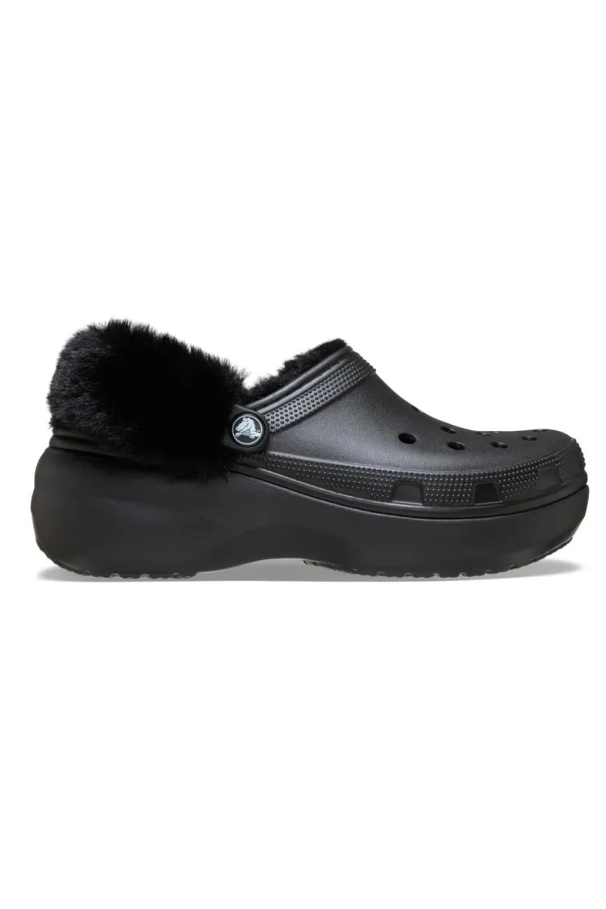 Crocs Classic Platform Fuzz Kadın Sandalet 212854-001 Siyah