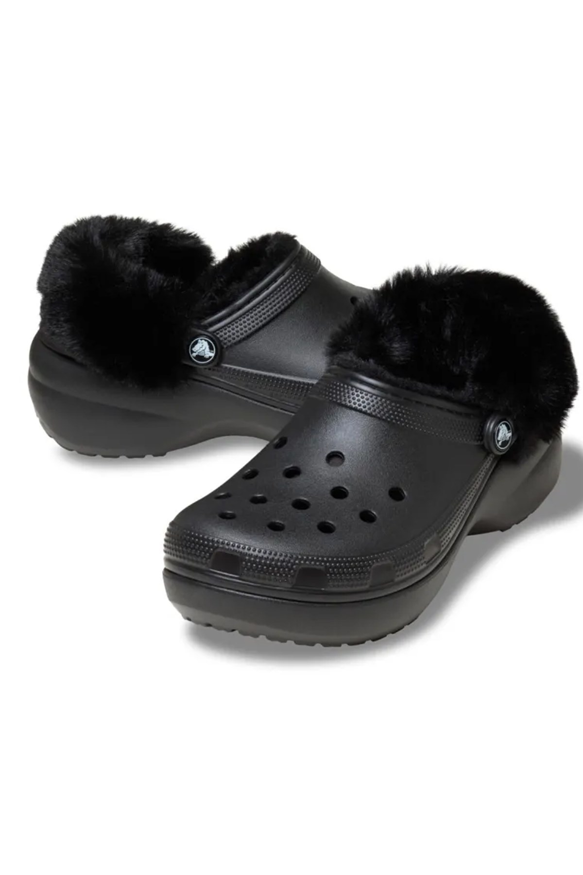 Crocs Classic Platform Fuzz Kadın Sandalet 212854-001 Siyah