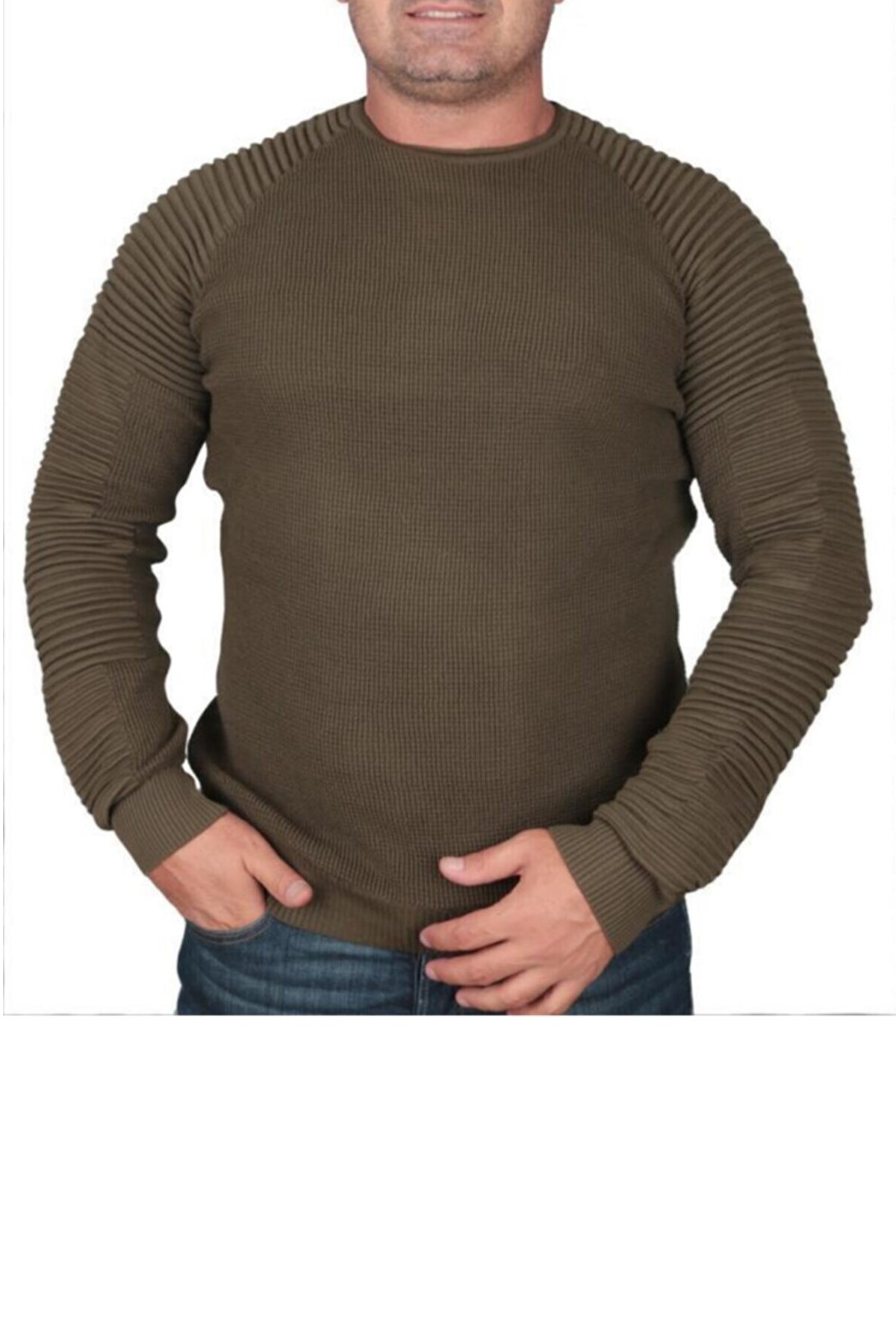 Cazador  Erkek Bisiklet Yaka Kazak CAZ 3859 21KCEEO03859 Haki