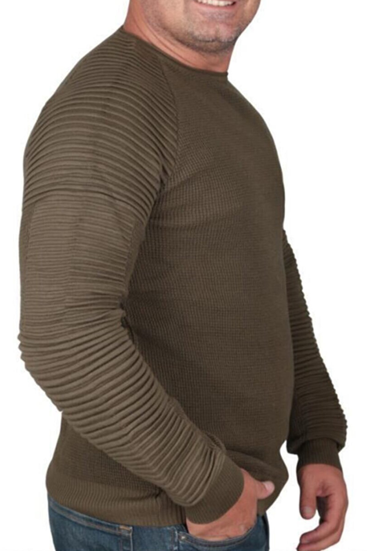 Cazador  Erkek Bisiklet Yaka Kazak CAZ 3859 21KCEEO03859 Haki