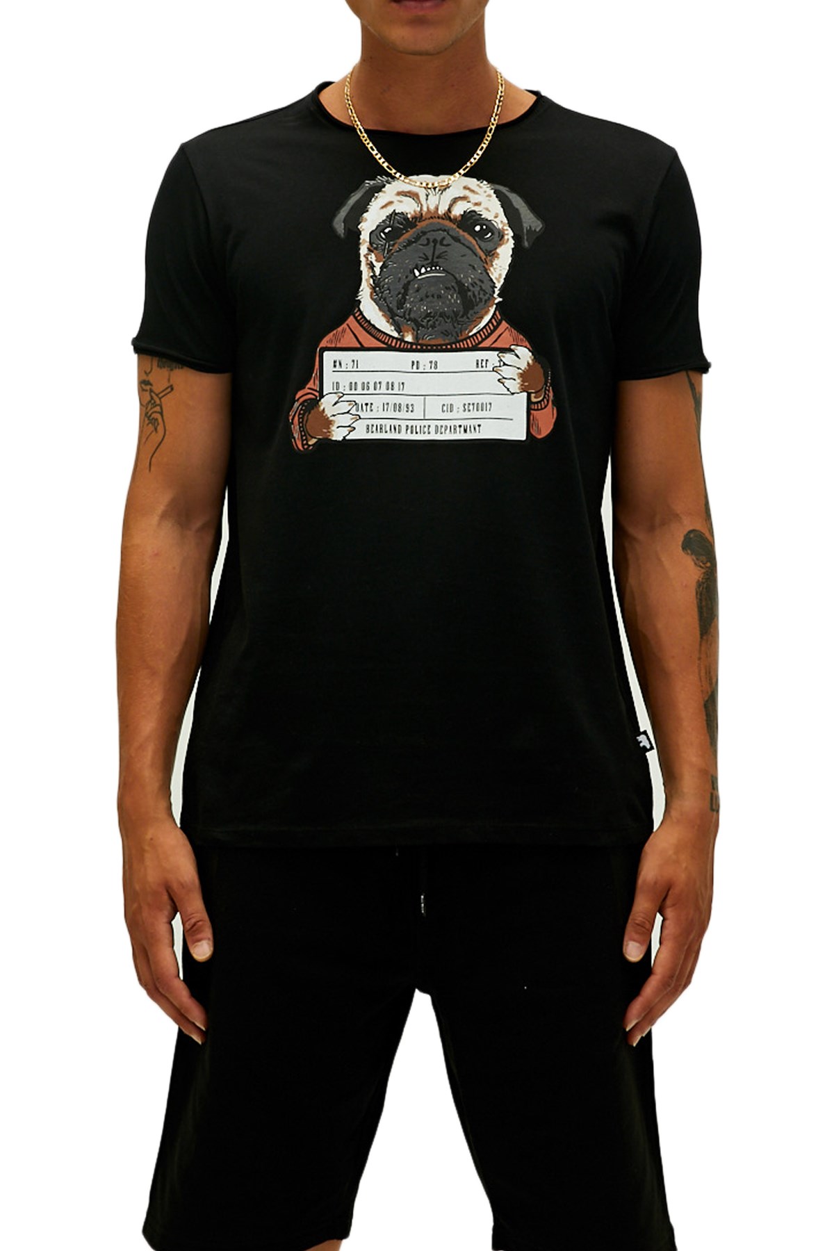 Bad Bear Pug Erkek Tişört 22.01.07.006 Siyah