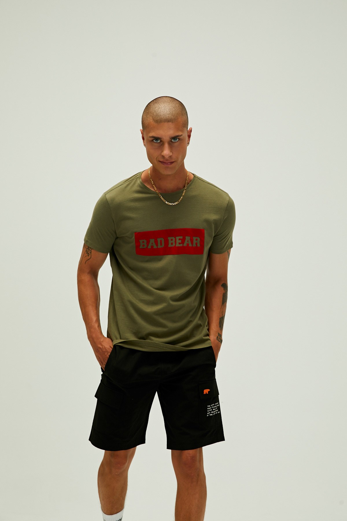 Bad Bear Flog Erkek Tişört 22.01.07.013 Haki
