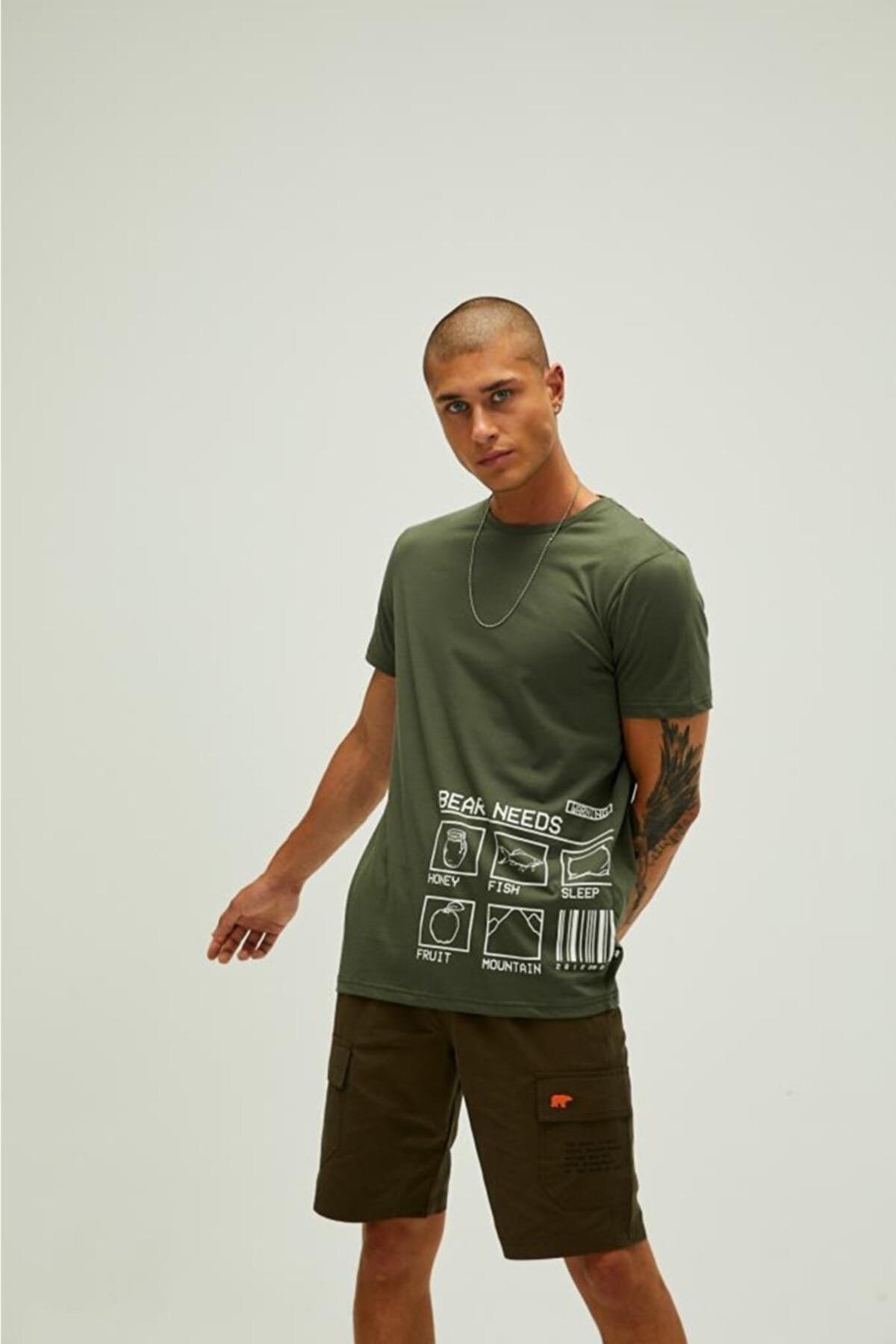 Bad Bear Needs Erkek Tişört 22.01.07.016 Haki