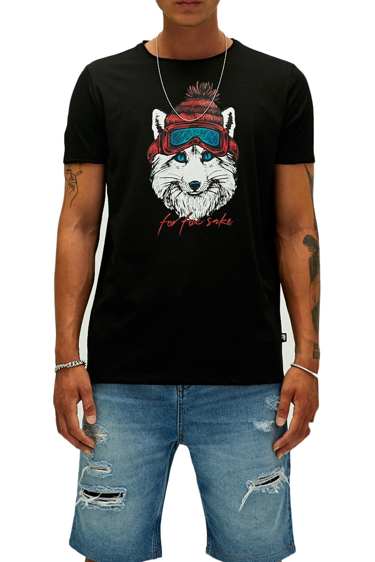 Bad Bear Snowfox Erkek Tişört 22.01.07.032 Siyah