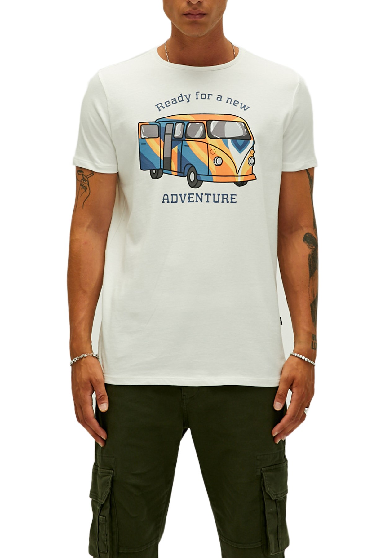 Bad Bear Adventure Erkek Tişört 22.01.07.040 Beyaz