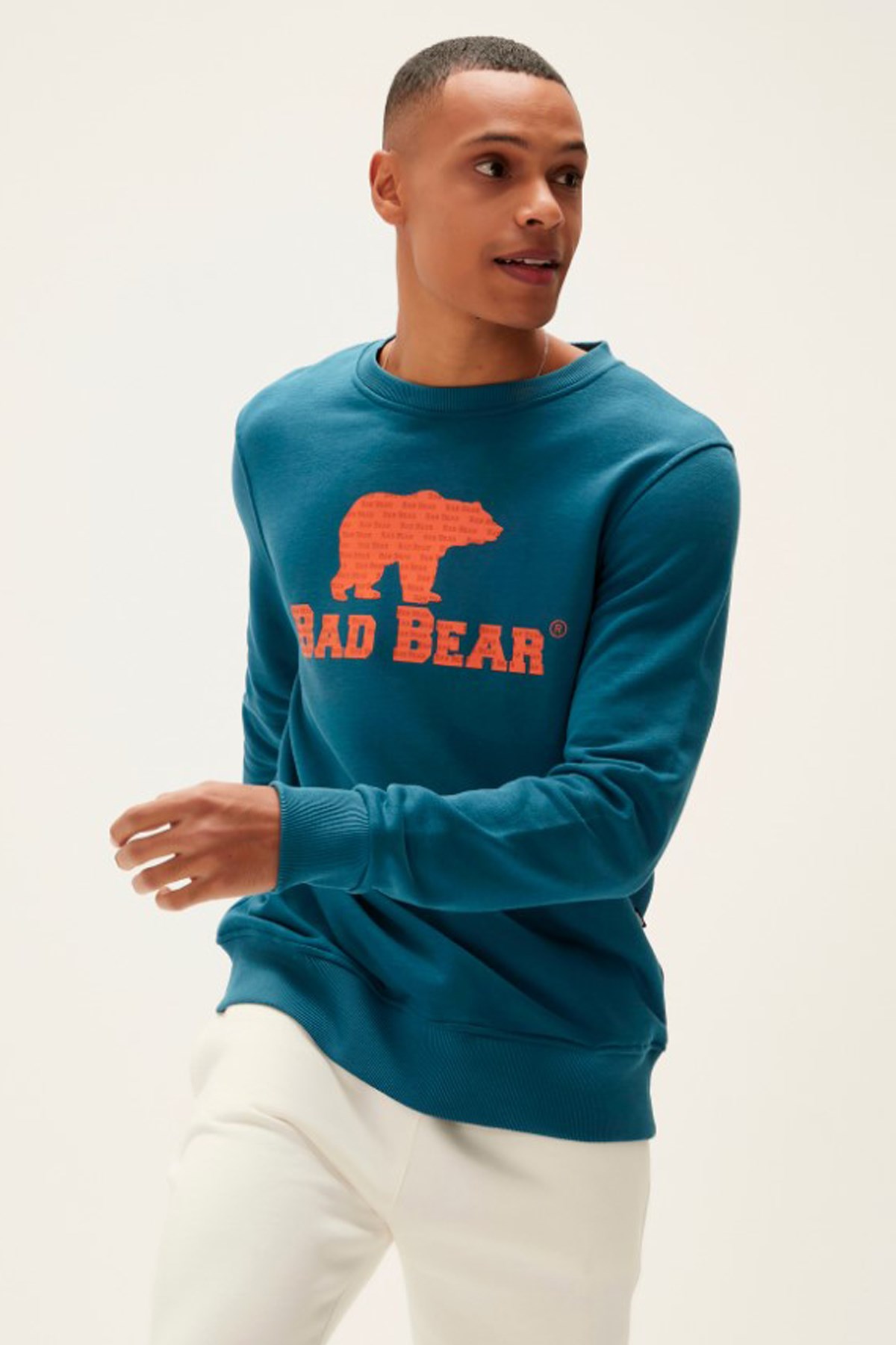 Bad Bear Logo Erkek Sweatshirt 22.02.12.007 Mavi