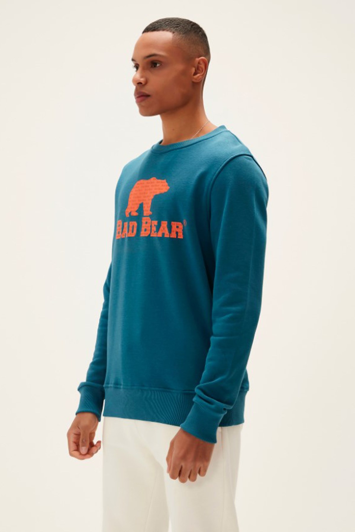 Bad Bear Logo Erkek Sweatshirt 22.02.12.007 Mavi