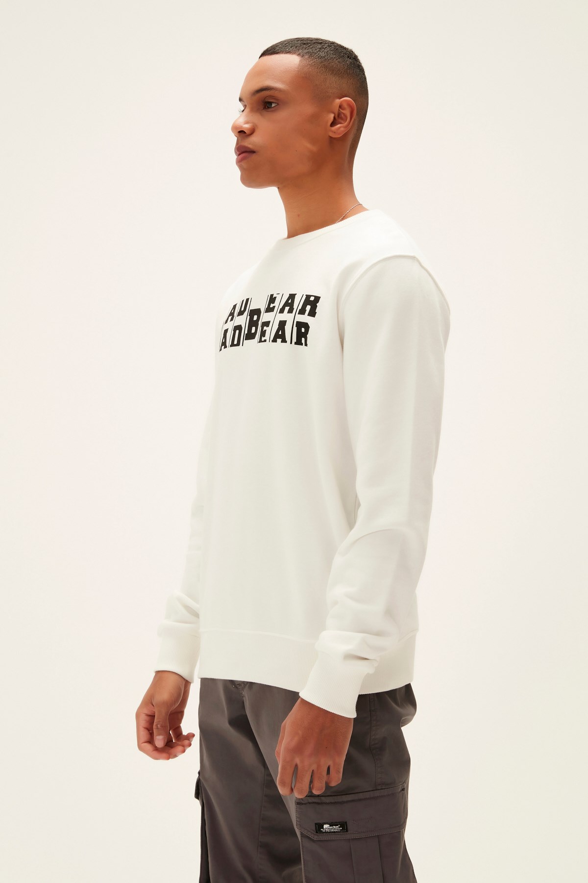 Bad Bear Counter Erkek Sweatshirt 22.02.12.009 Beyaz