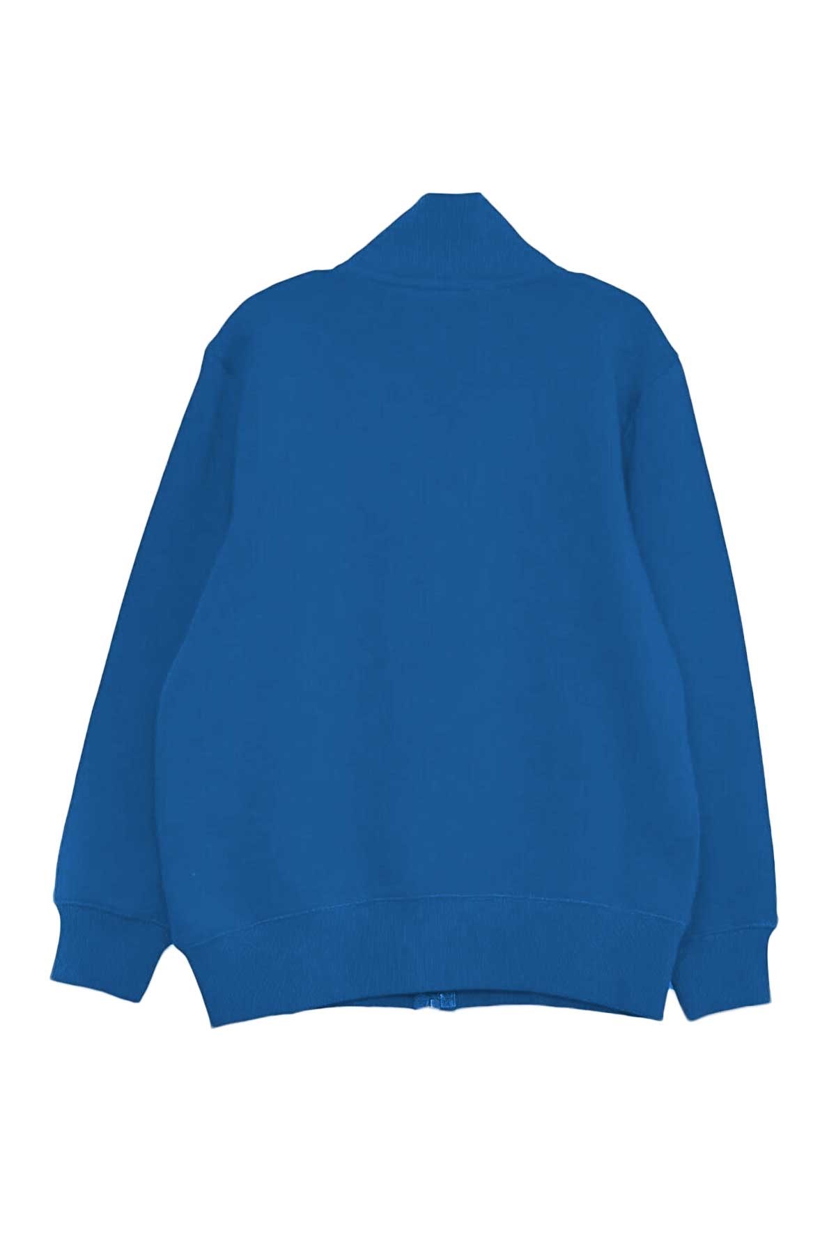 Benetton Çocuk Fermuarlı Sweatshirt 222A3J68C502D Mavi