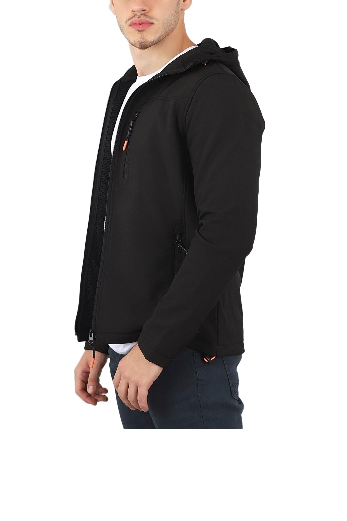 Cazador Kapüşonlu Erkek Mont Softshell CAZ 1047 Siyah
