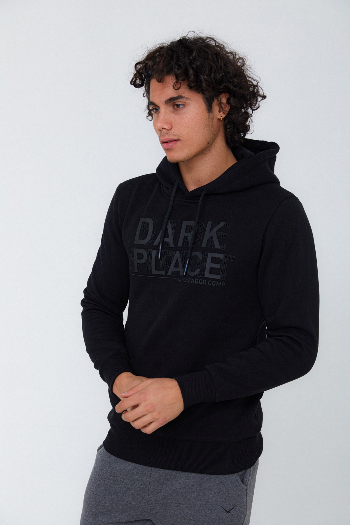 Cazador Kapüşonlu Erkek Sweatshirt CAZ 5004 Siyah