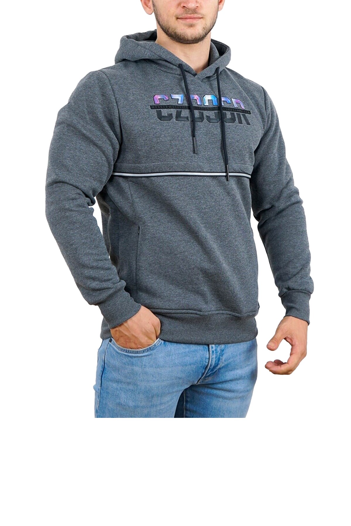 Cazador Kapüşonlu Erkek Sweatshirt CAZ 5057 Antrasit