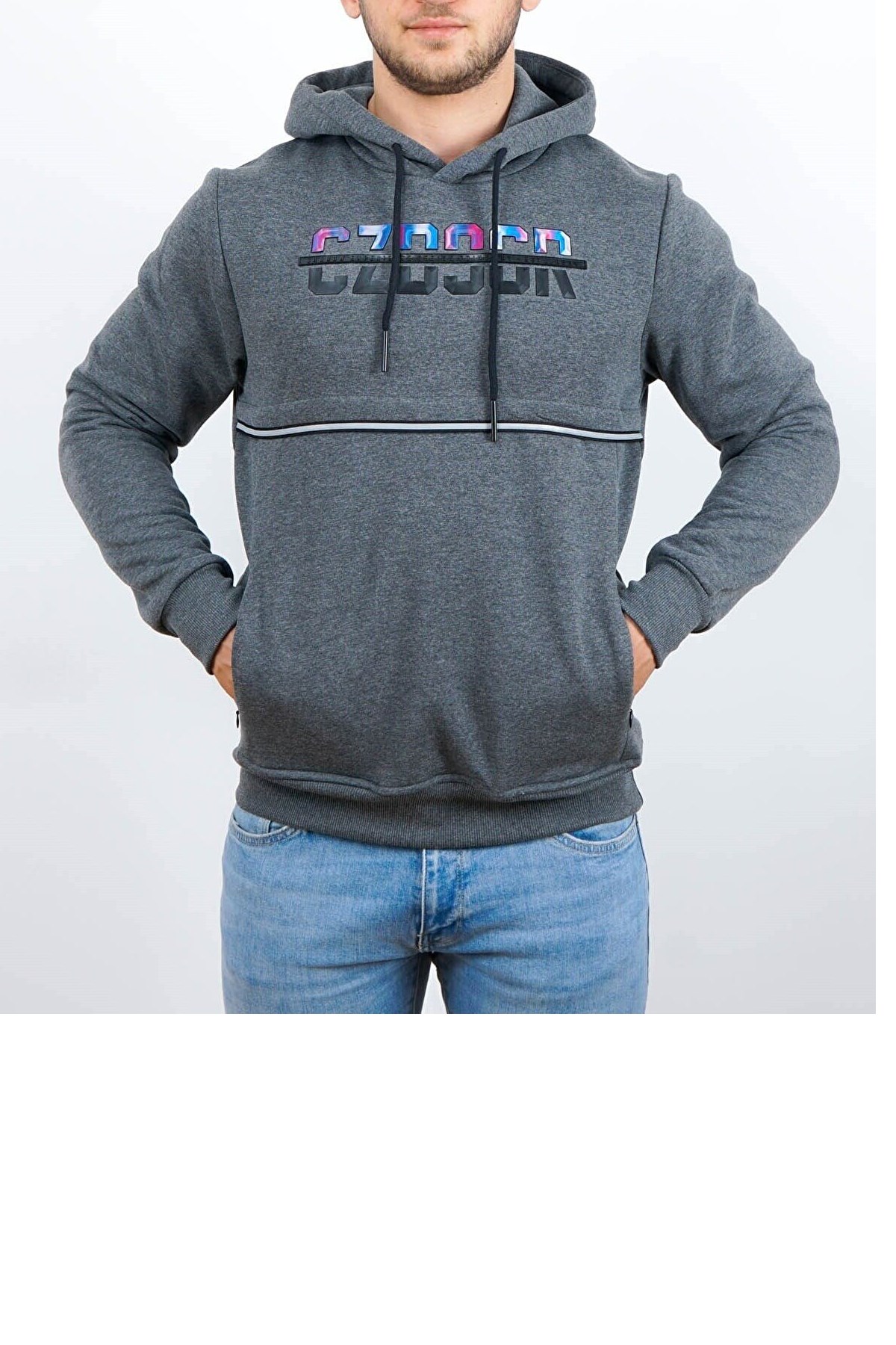 Cazador Kapüşonlu Erkek Sweatshirt CAZ 5057 Antrasit