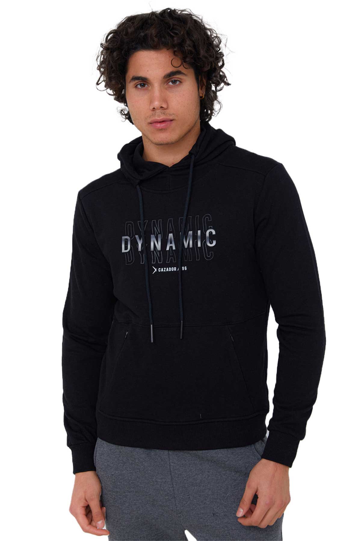 Cazador Kapüşonlu Erkek Sweatshirt CAZ 5058 Siyah