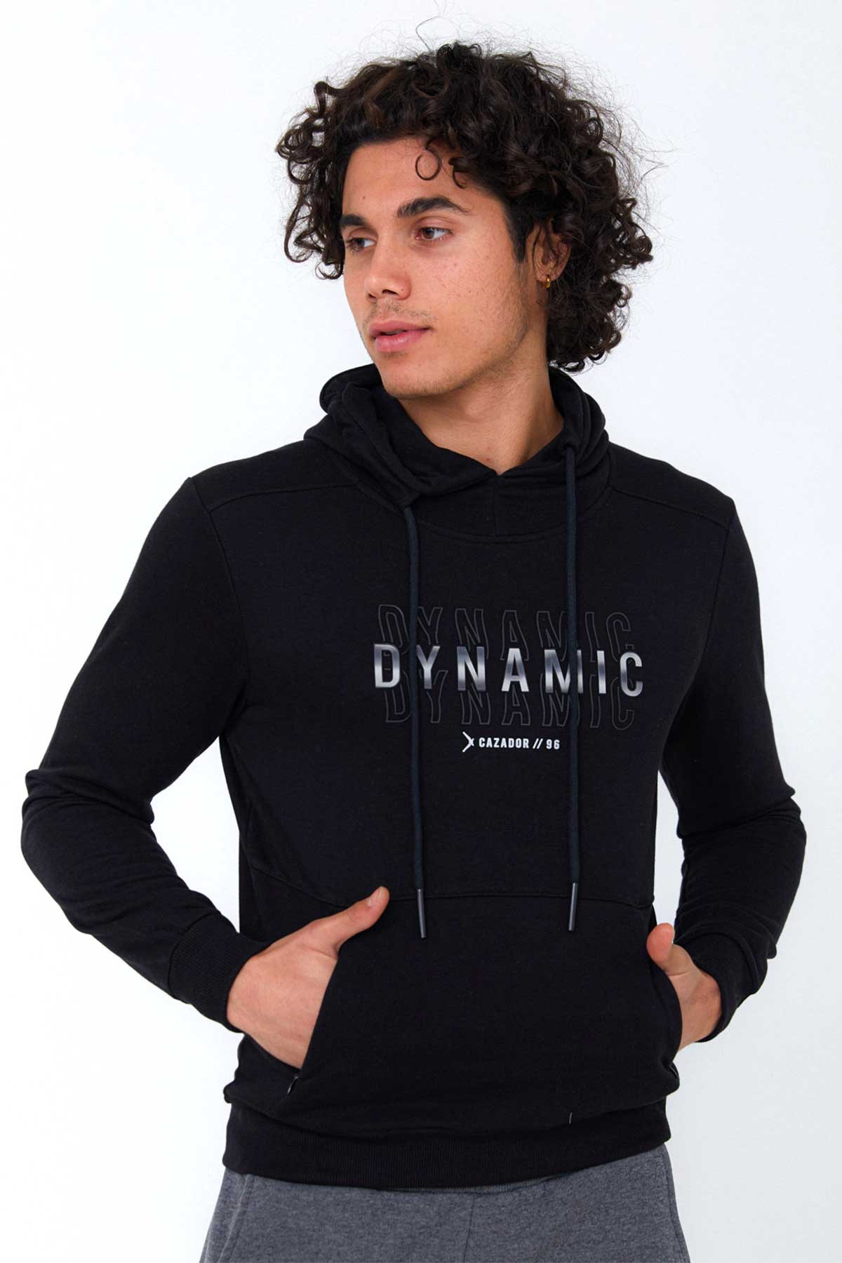 Cazador Kapüşonlu Erkek Sweatshirt CAZ 5058 Siyah