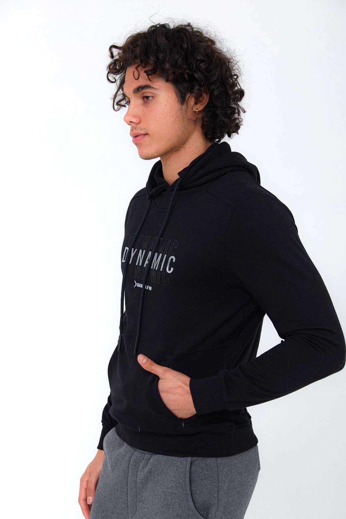 Cazador Kapüşonlu Erkek Sweatshirt CAZ 5058 Siyah