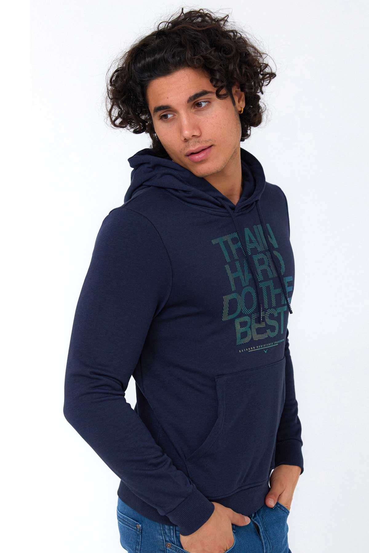 Cazador Kapüşonlu Erkek Sweatshirt CAZ 5069 Lacivert