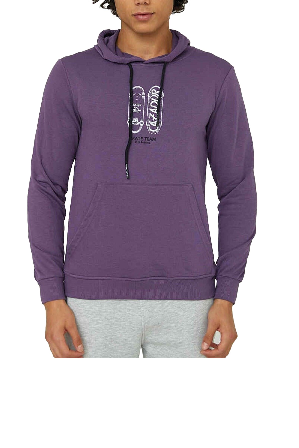 Cazador Kapüşonlu Erkek Sweatshirt CAZ 5077 Mor