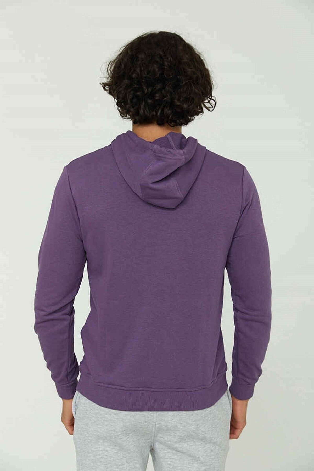 Cazador Kapüşonlu Erkek Sweatshirt CAZ 5077 Mor