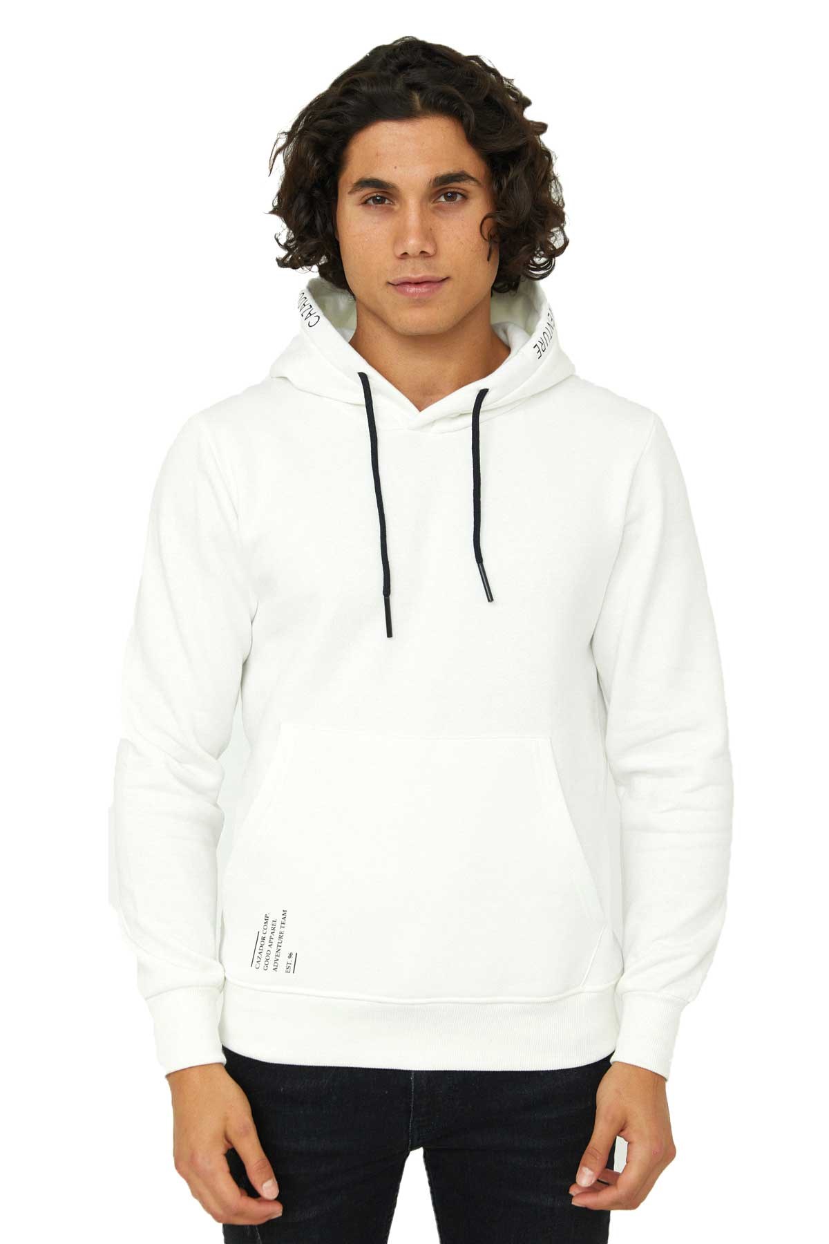 Cazador Kapüşonlu Erkek Sweatshirt CAZ 5117 Bej