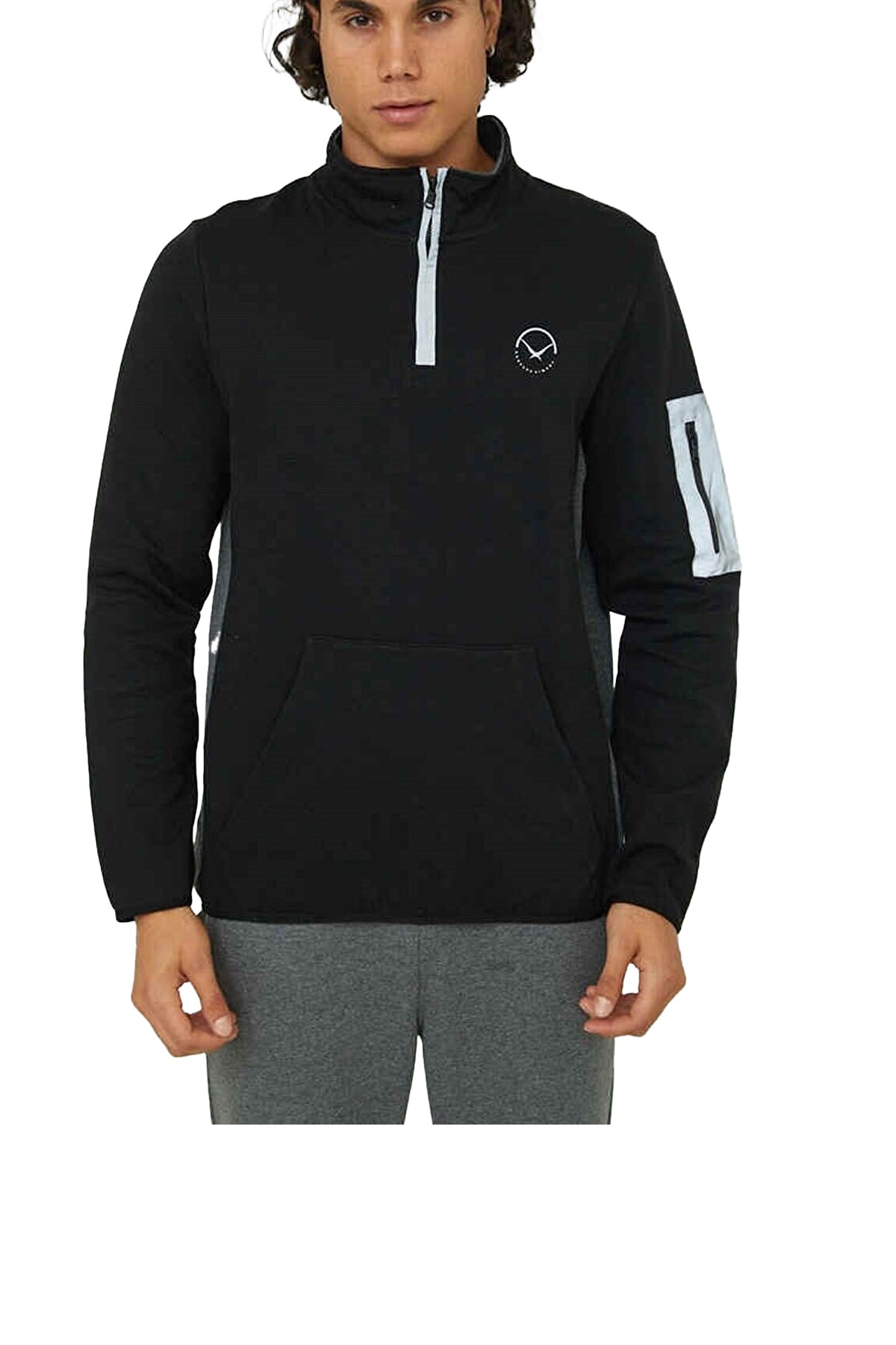 Cazador interlok Erkek Sweatshirt CAZ 5121 Siyah