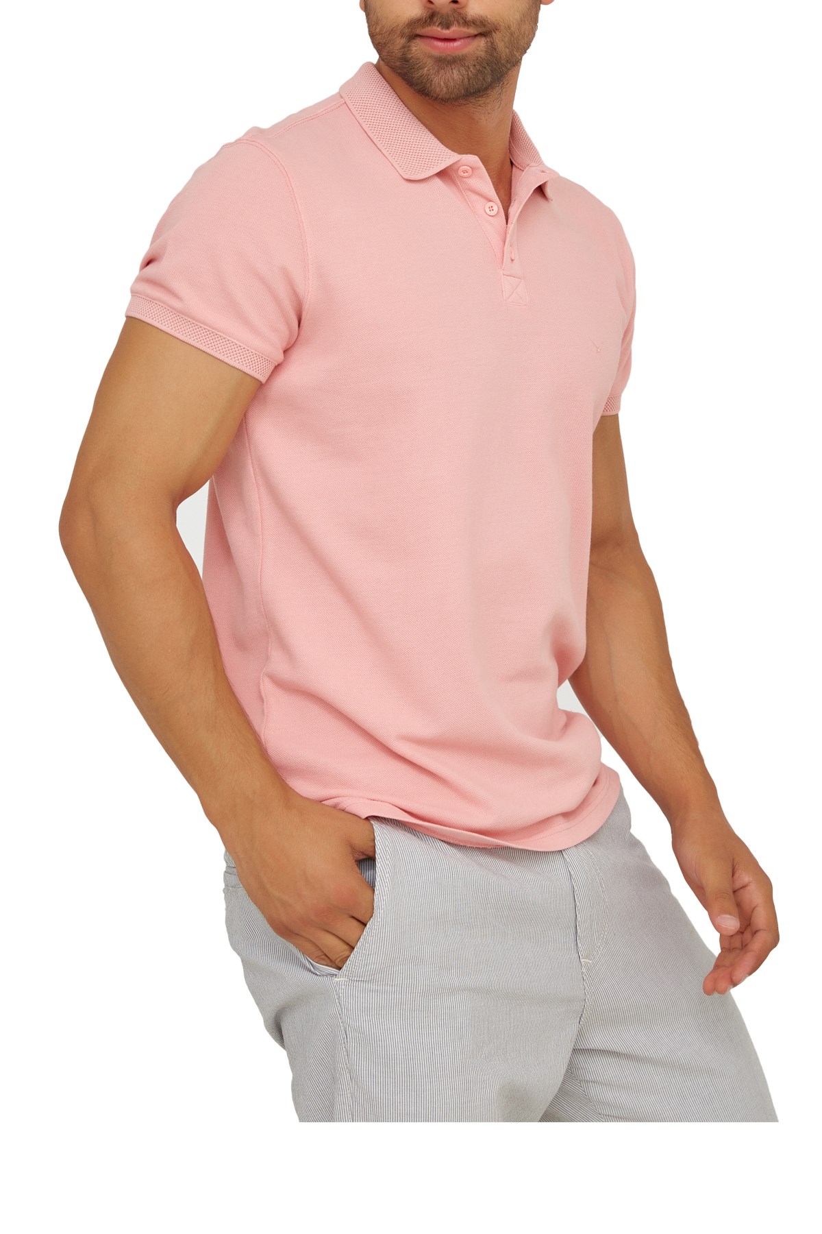 Cazador Polo Yaka Erkek Tişört 4020 Pembe