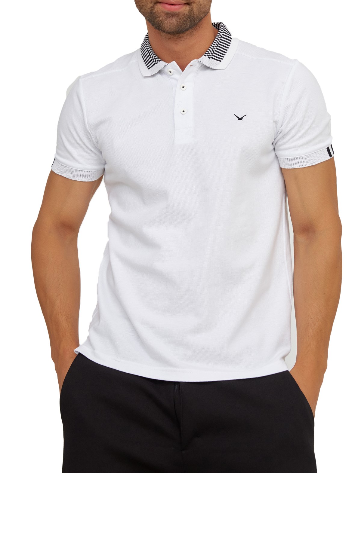 Cazador Polo Yaka Erkek Tişört 4068 Beyaz