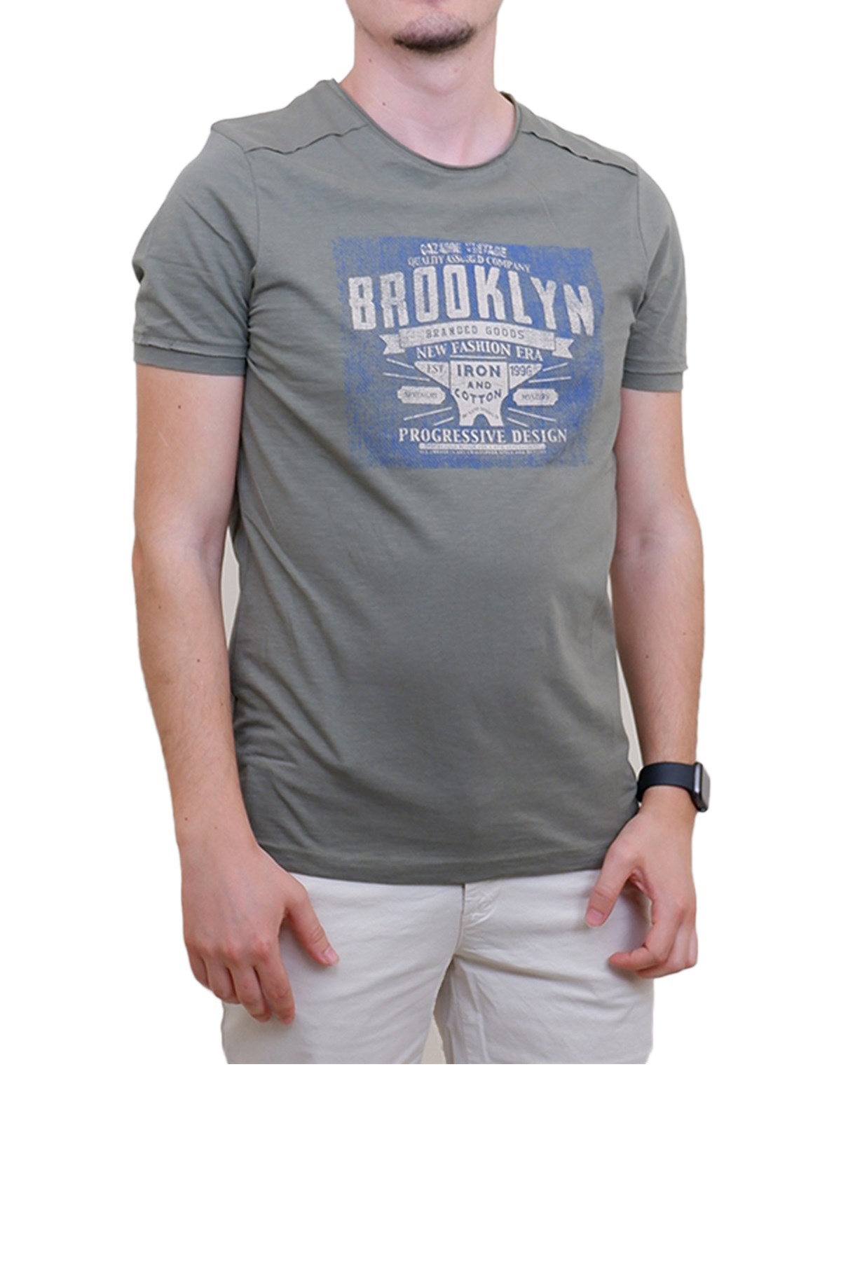 Cazador Bis Yaka Erkek Tişört 4088 Haki