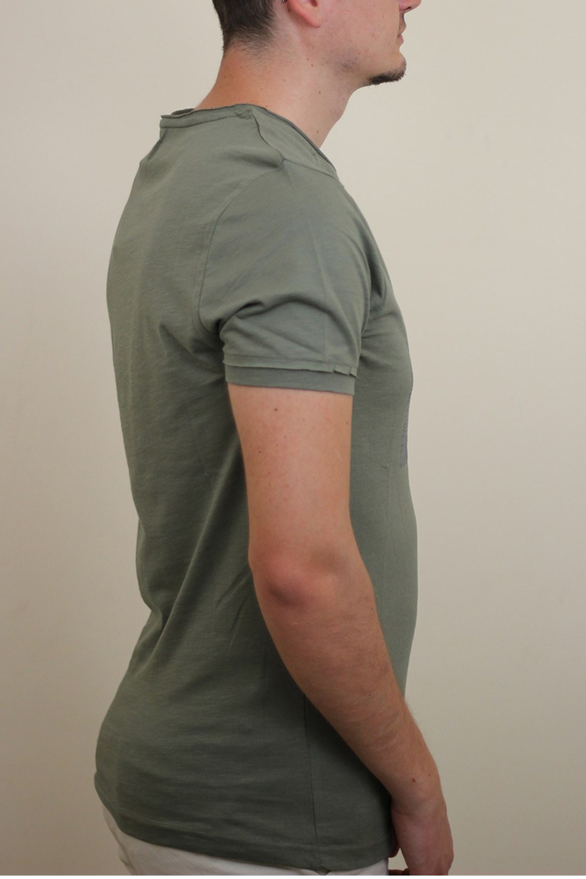 Cazador Bis Yaka Erkek Tişört 4088 Haki