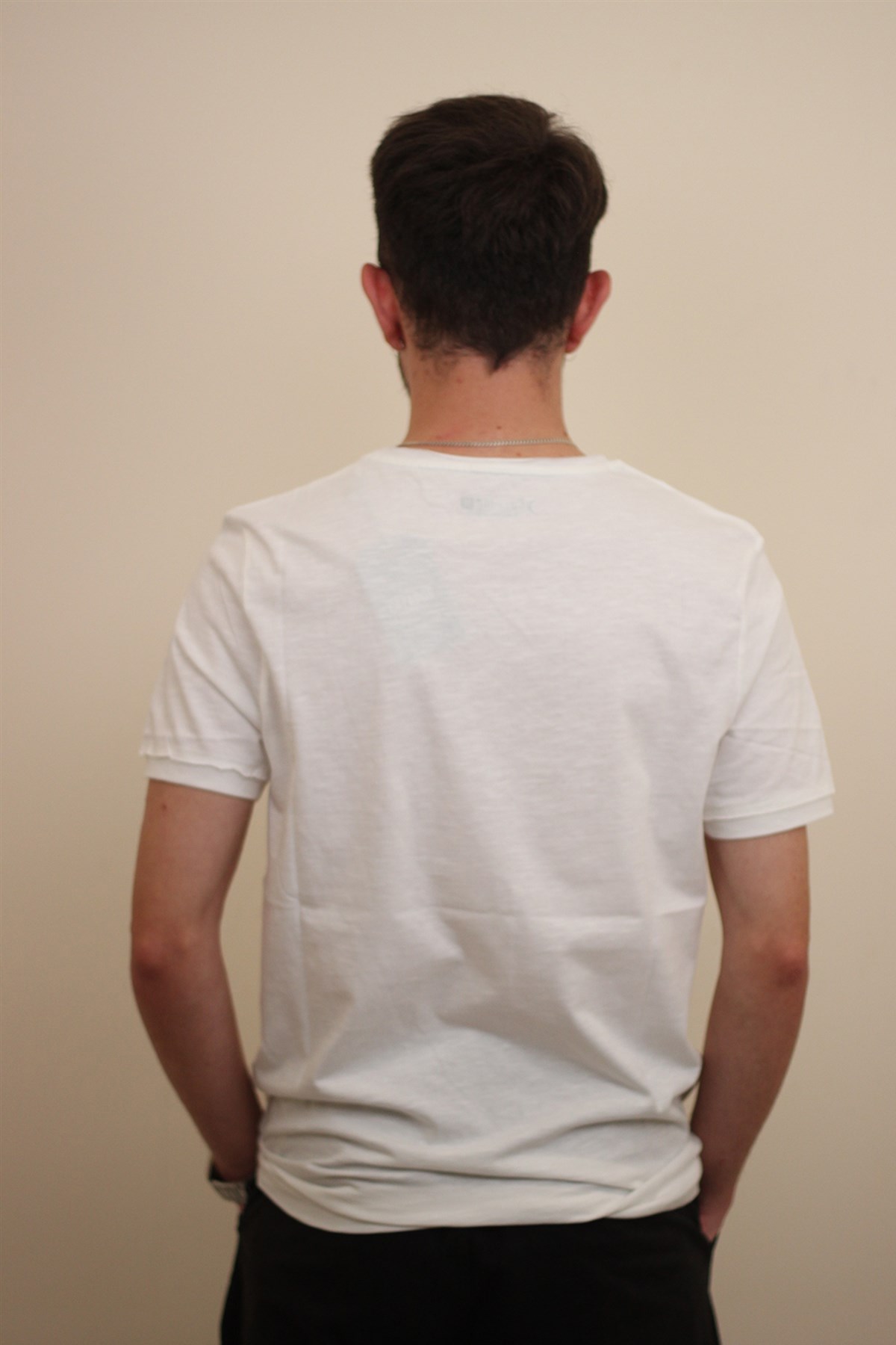 Cazador Bis Yaka Erkek Tişört 4088 Ekru