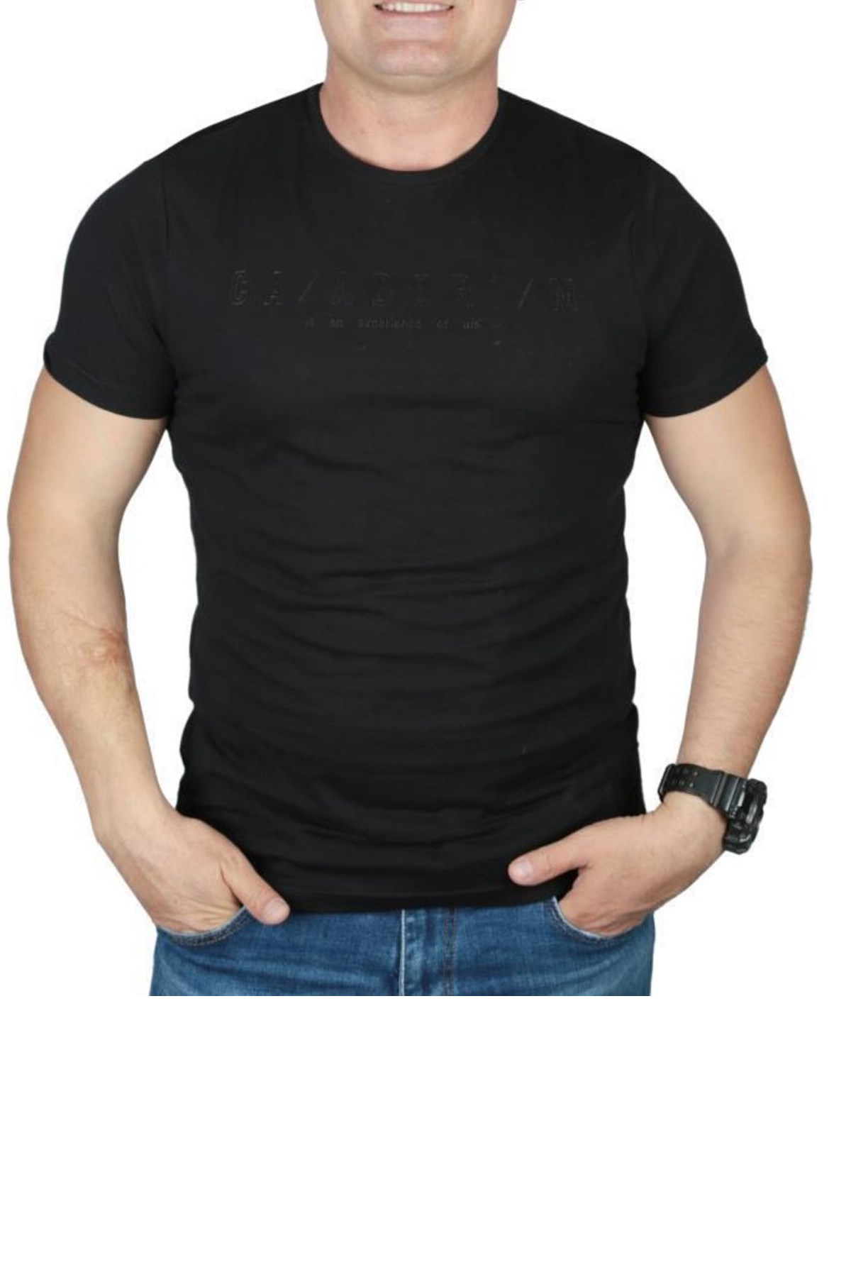 Cazador Bis Yaka Erkek Tişört 4185 Siyah