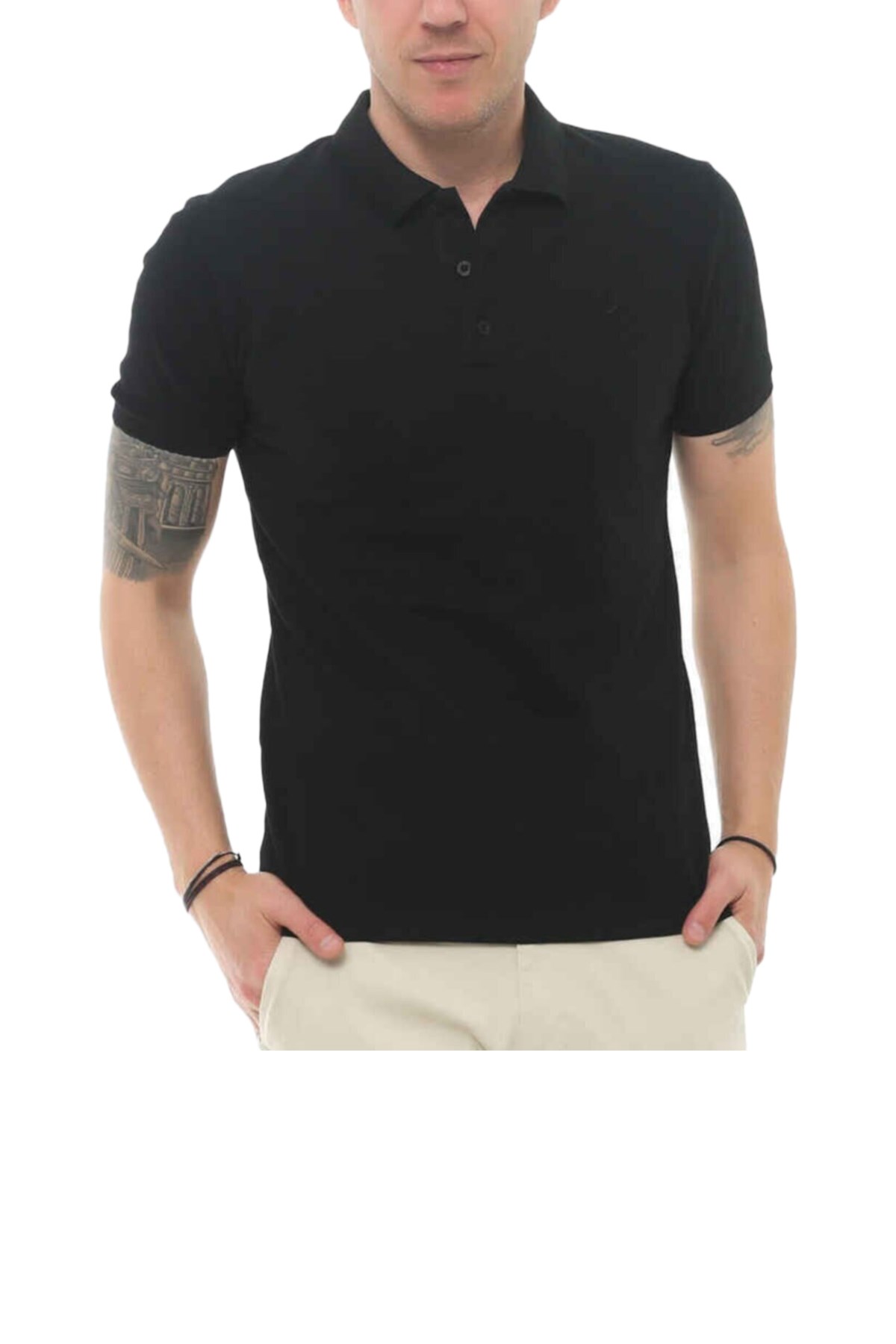 Cazador Btl Polo Yaka Erkek Tişört 4613 Siyah