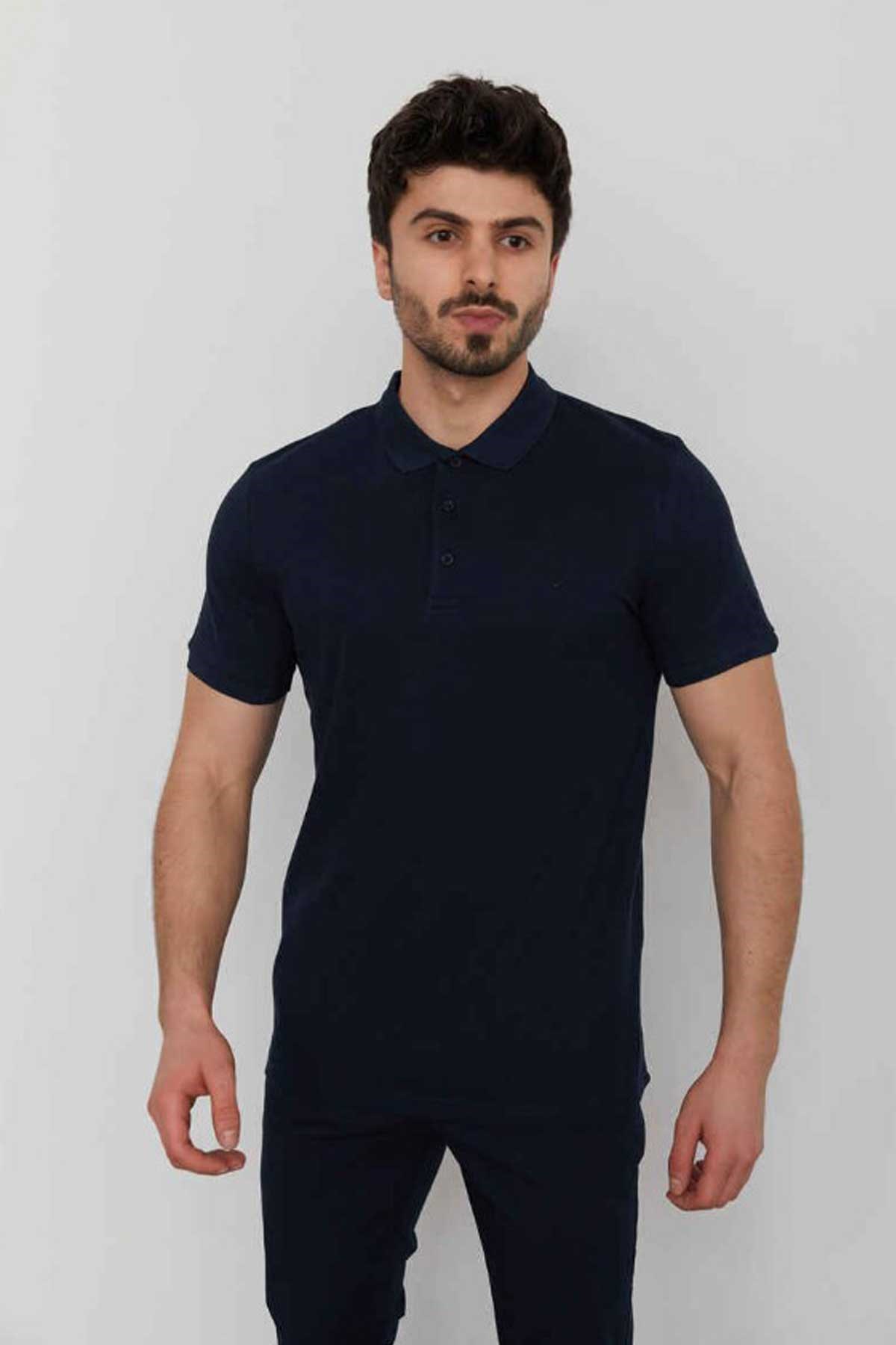 Cazador Btl Polo Yaka Erkek Tişört 4613 İndigo
