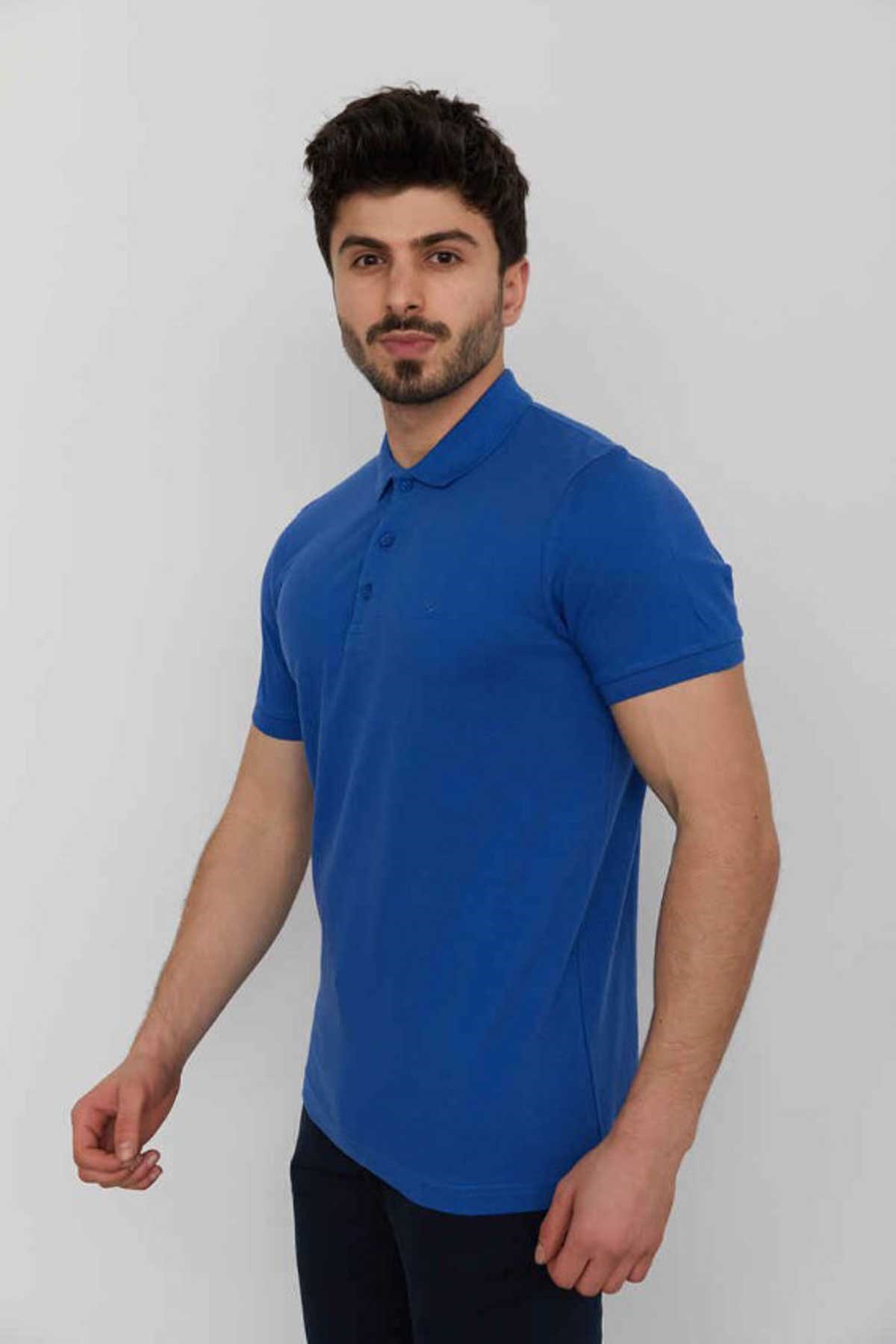 Cazador Btl Polo Yaka Erkek Tişört 4613 Mavi