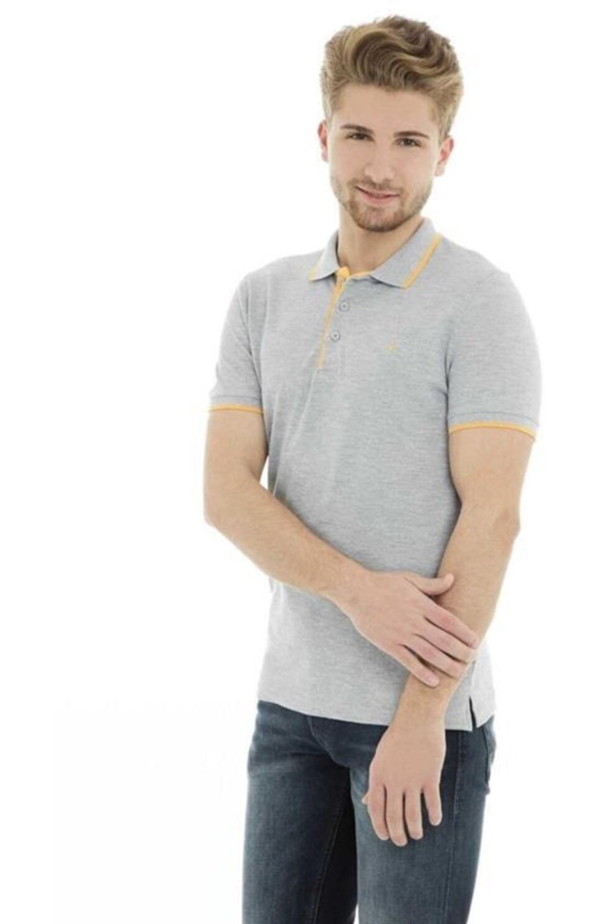 Cazador Btl Polo Yaka Erkek Tişört 4614 Gri