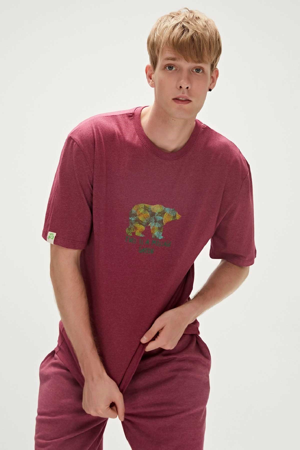 Bad Bear Re-Finger Erkek Tişört 23.01.07.007-C20 Kırmızı