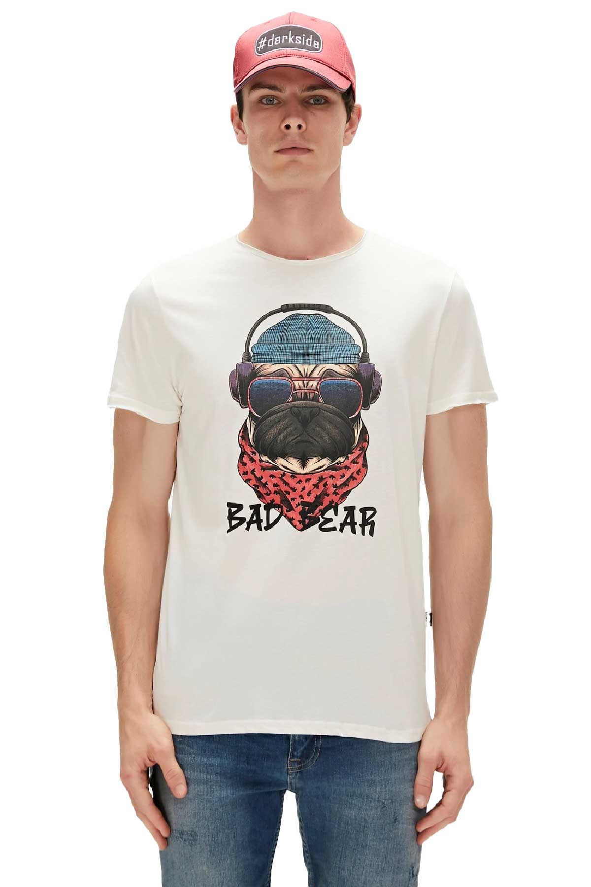 Bad Bear Reckless Erkek Tişört 23.01.07.010-C04 Beyaz