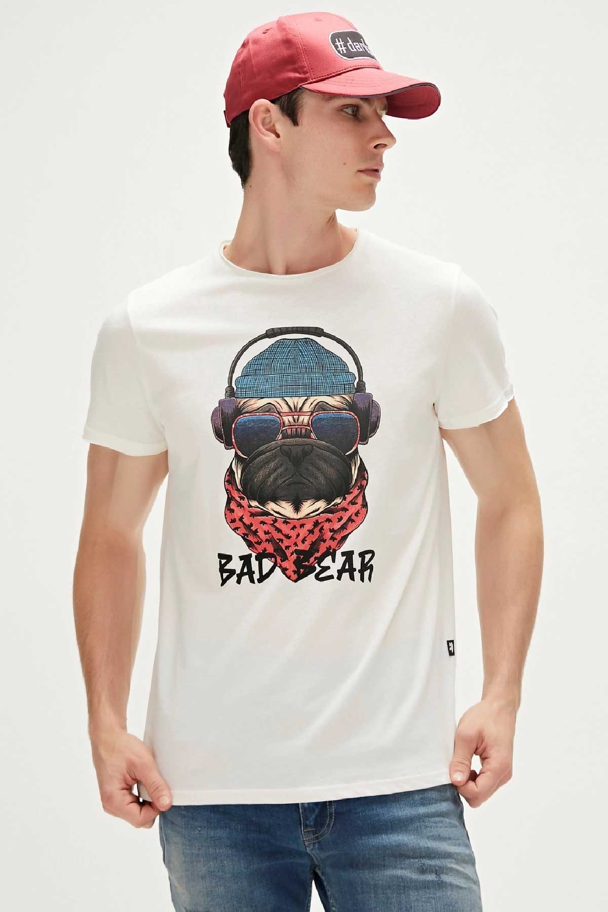Bad Bear Reckless Erkek Tişört 23.01.07.010-C04 Beyaz