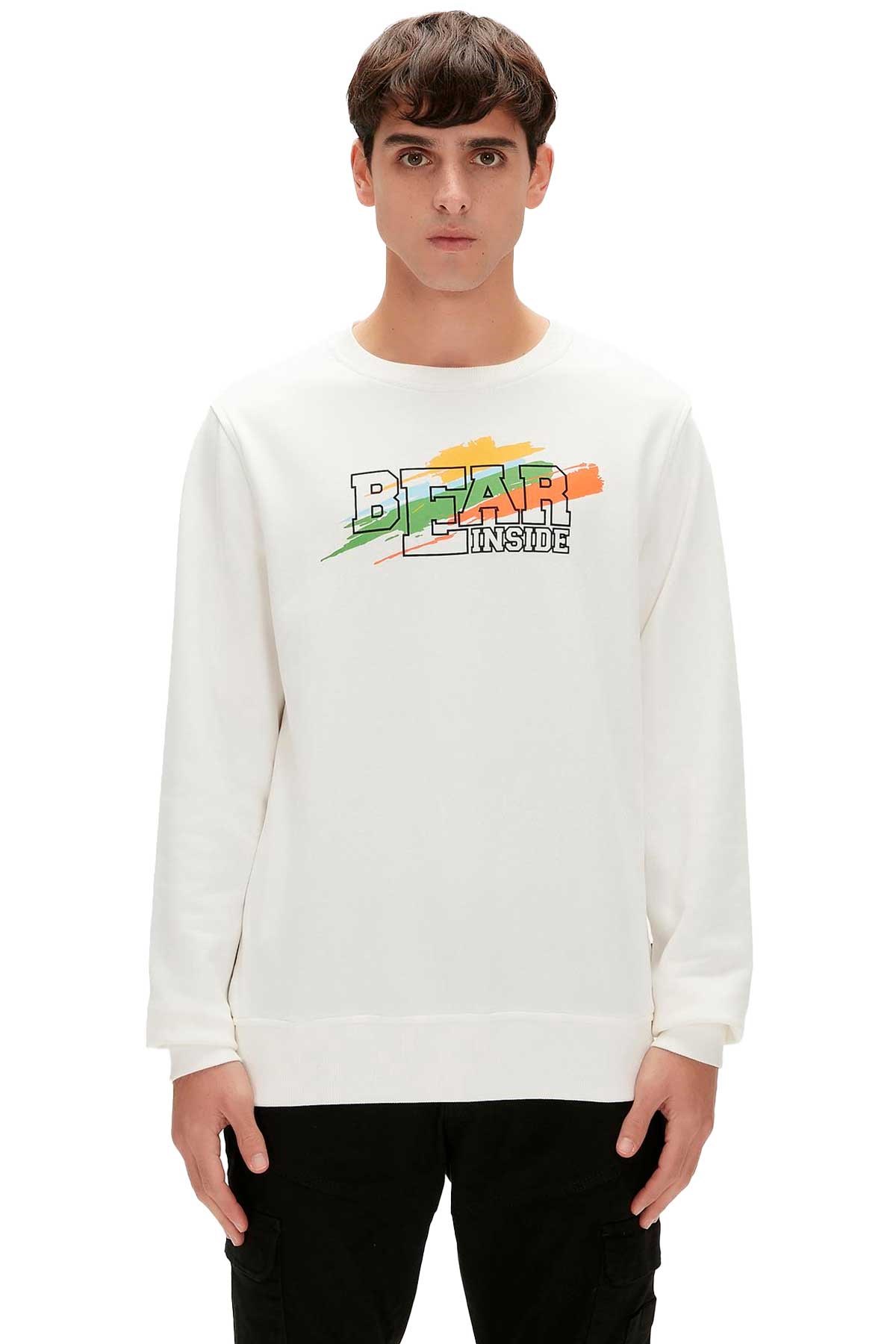 Bad Bear Erkek Sweatshirt 23.02.12.012-C04 Beyaz
