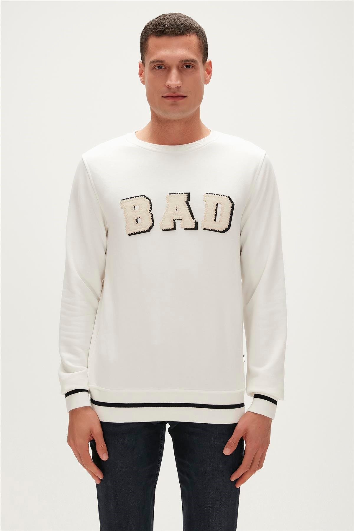 Bad Bear Erkek Sweatshirt 23.02.12.013-C04 Beyaz