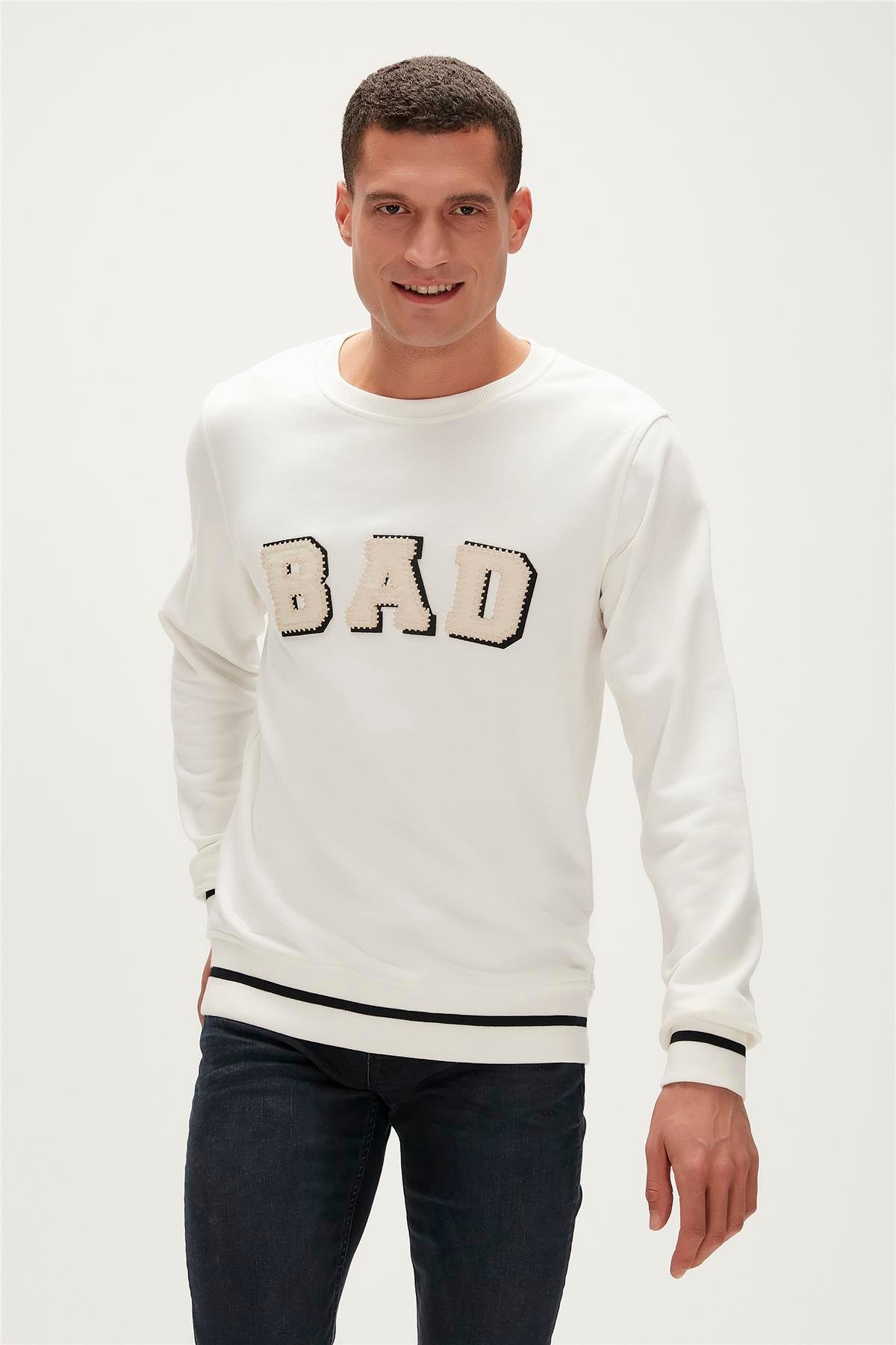 Bad Bear Erkek Sweatshirt 23.02.12.013-C04 Beyaz