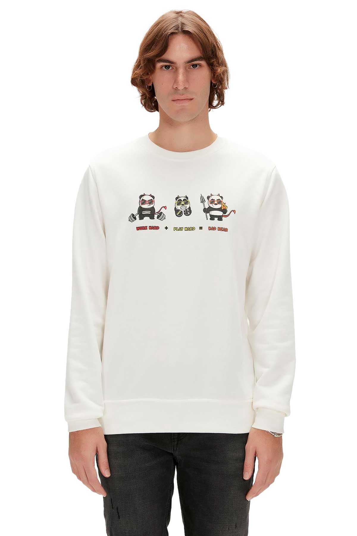 Bad Bear Erkek Sweatshirt 23.02.12.018-C04 Beyaz