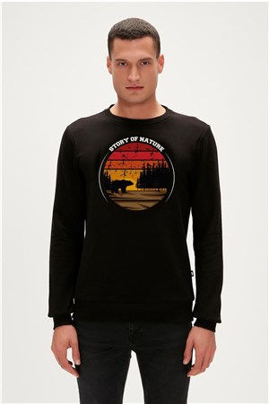 Bad Bear Erkek Sweatshirt  23.02.12.023-C01 Siyah