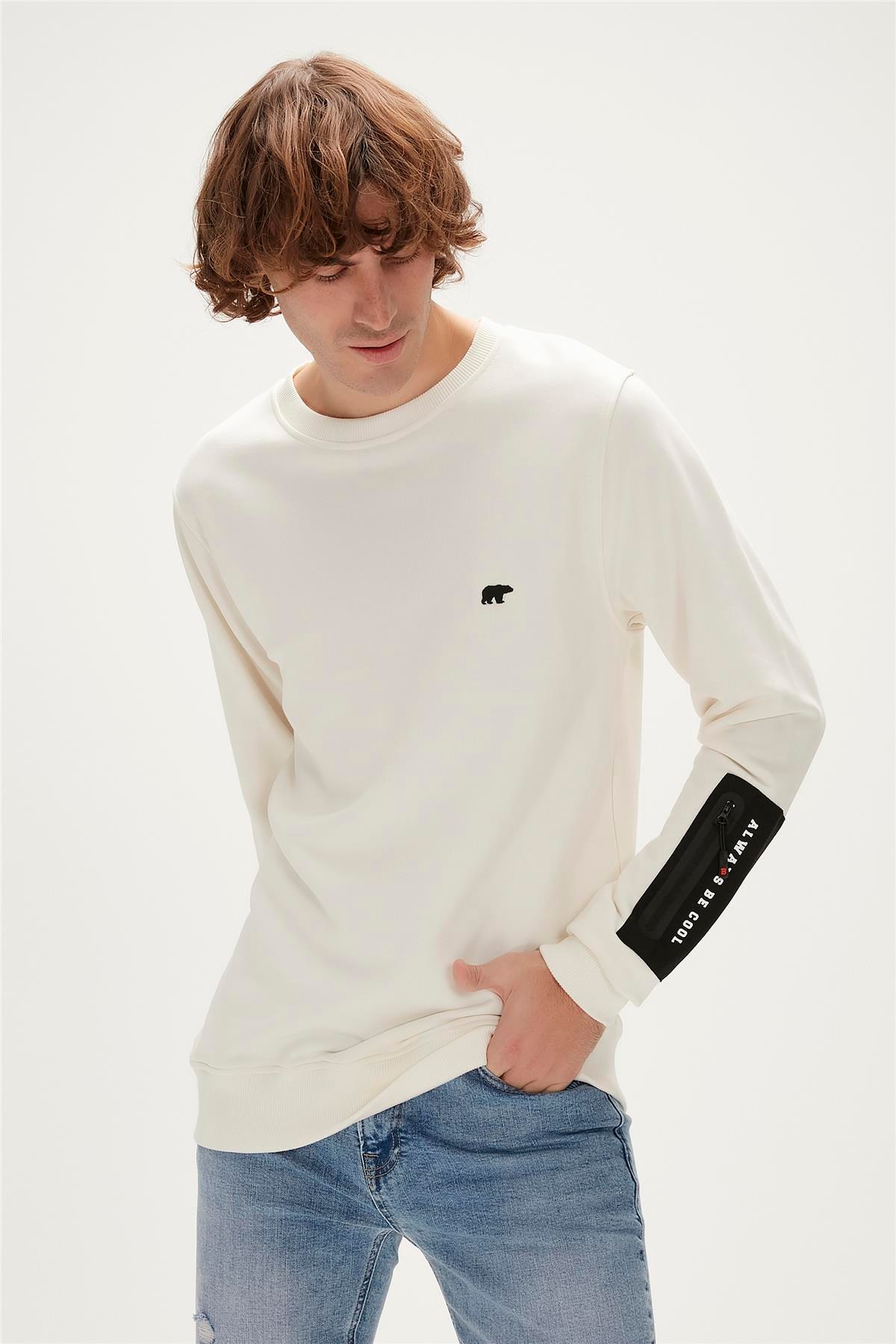 Bad Bear Erkek Sweatshirt 23.02.12.025-C108 Beyaz