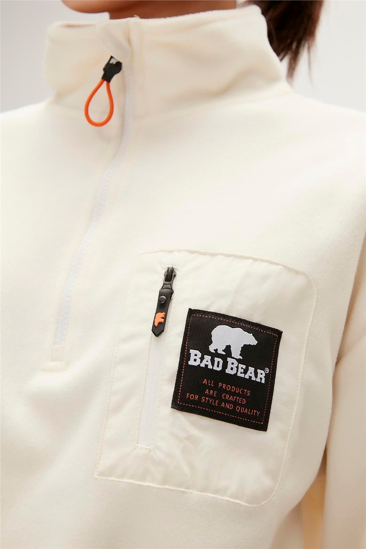 Bad Bear Kadın Polar Sweatshirt 23.04.21.001-C108 Beyaz