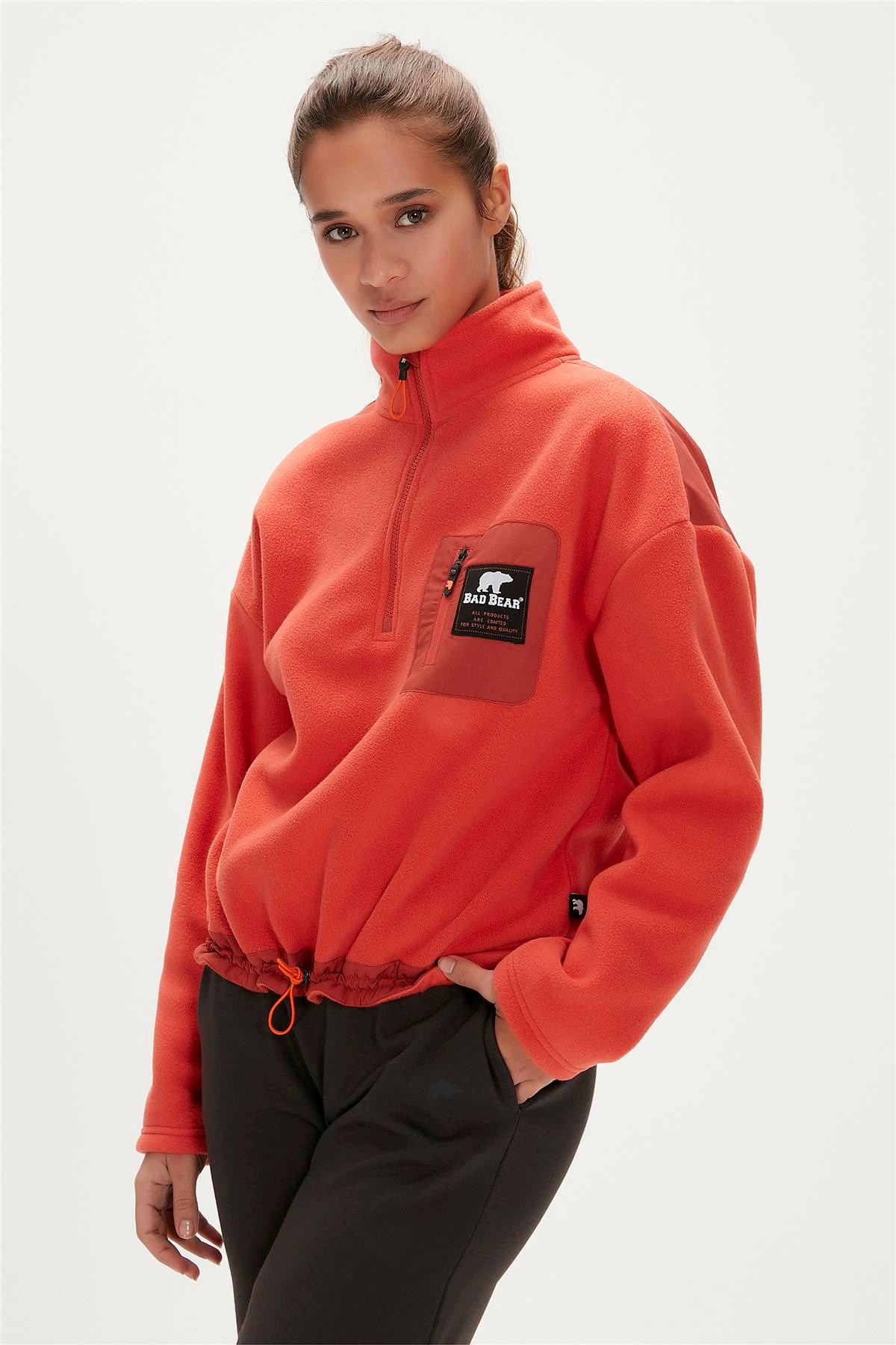 Bad Bear Kadın Polar Sweatshirt 23.04.21.001-C109 Kırmızı