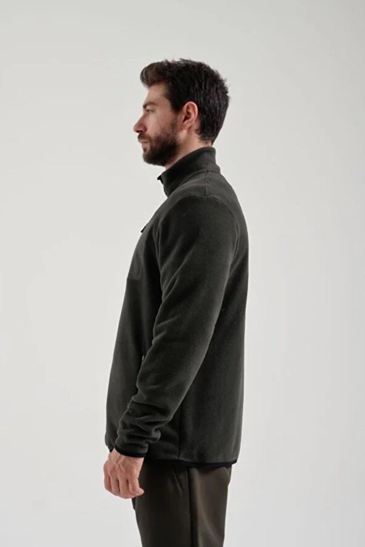 Exuma Erkek Tam Fermuarlı Polar 2312003 Haki